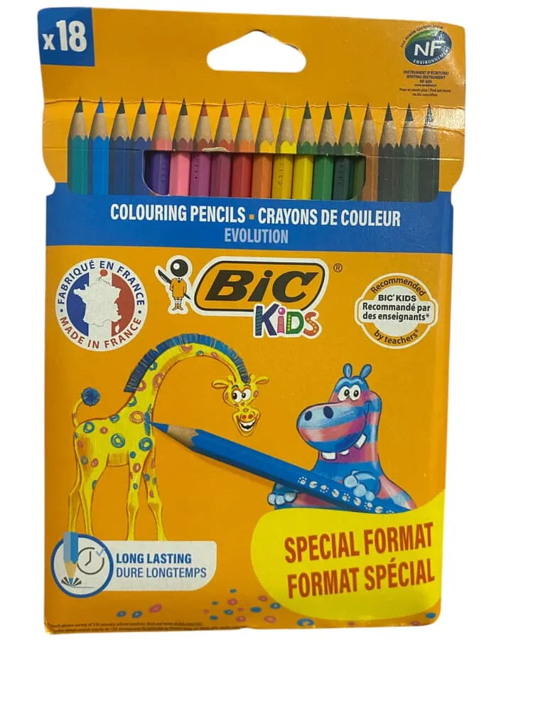 CRAYONS DE COULEUR BIC 18 KIDS