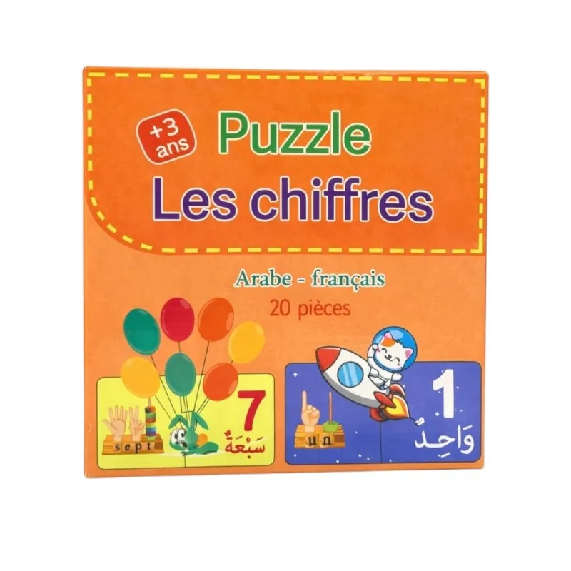 Puzzle Les Chiffres Arabe & Français – Jeu Éducatif 20 Pièces