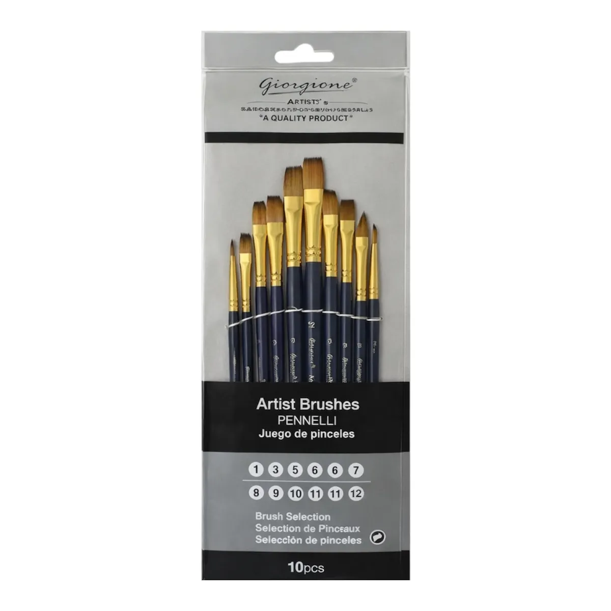 POCHETTE 10 PINCEAUX PLATS