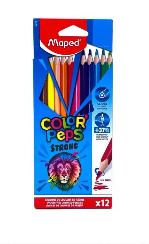 CRAYON COULEUR 12 STRONG JUMBO MAPED