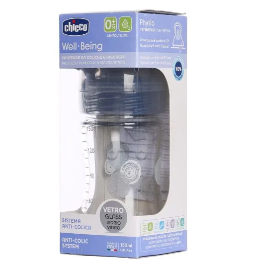 Chicco Well-Being - Biberon en verre unisex - 150ml