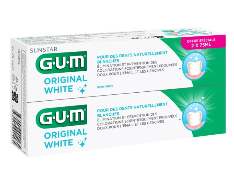 GUM dentifrice duo pack original white
