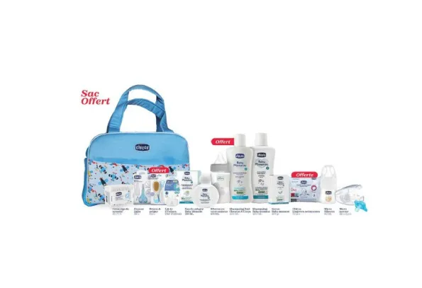 CHICCO Sac de Maternité 12 articles + Sac Offert (bleu)