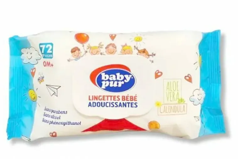 BABY PUR LINGETTES BEBE ADOUCISSANTES 0M+ 72 PIECES