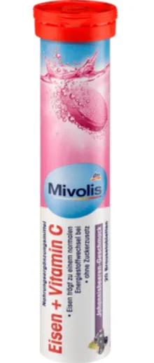 Fer + vitamine C, 20 Comprimés Effervescents, Mivolis