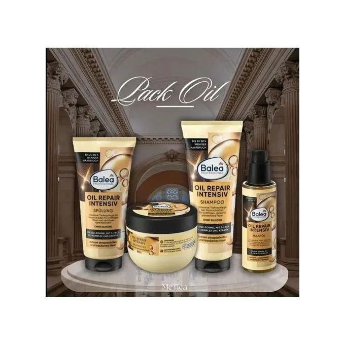 Balea Pack Shampoing + Après-Shampoing + Huile + Masque Capillaire efficace