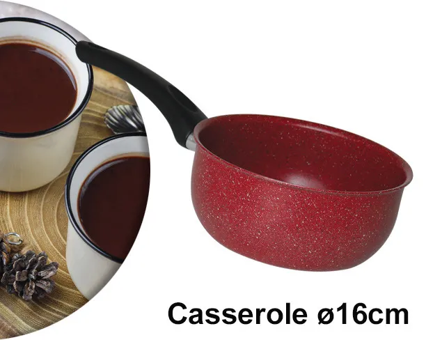 Batterie de cuisine Cook'art 14 pièces - Granite - Rouge