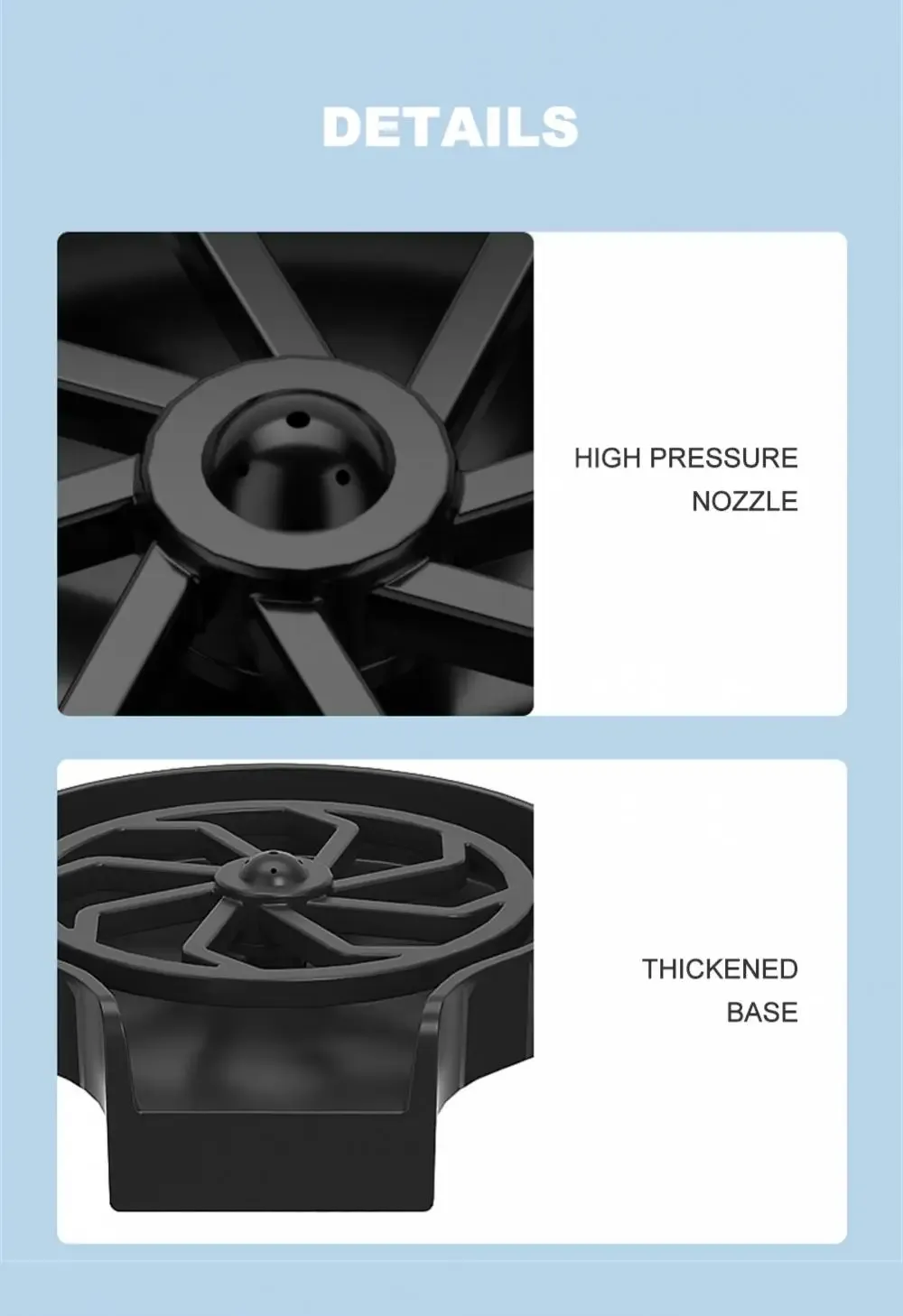 Automatic High Pressure Cup Washer Faucet Glass Rinser Glass Cup Washer