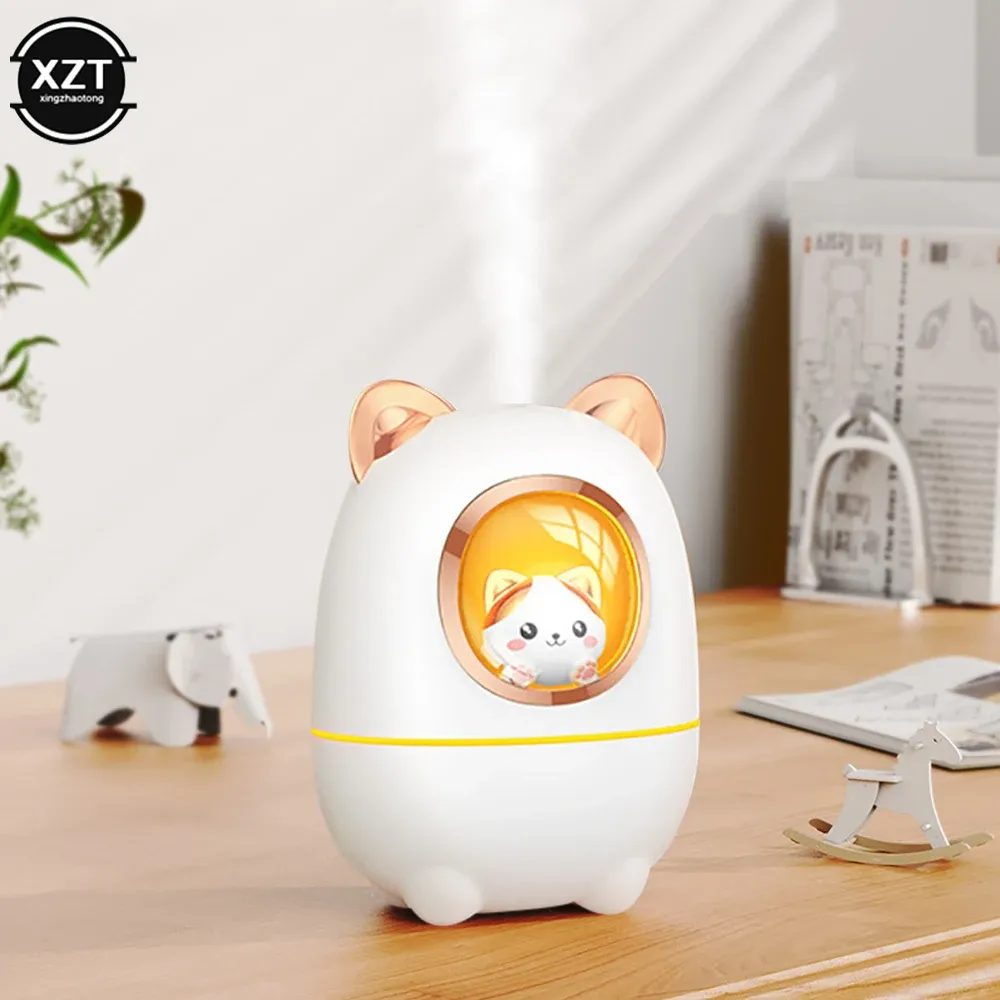Cartoon Cat Air Humidifier Cute Silent USB Recharging Diffuser Aroma