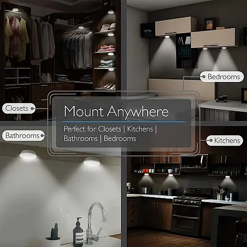 Lot de 3 Spots Led Sans Fil avec Télécommande