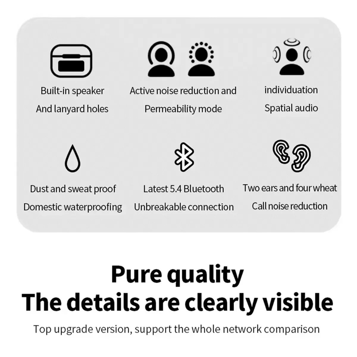 A10 Pro Earphone Touch Screen Wireless Bluetooth 5.4 Headphone ANC/ENC