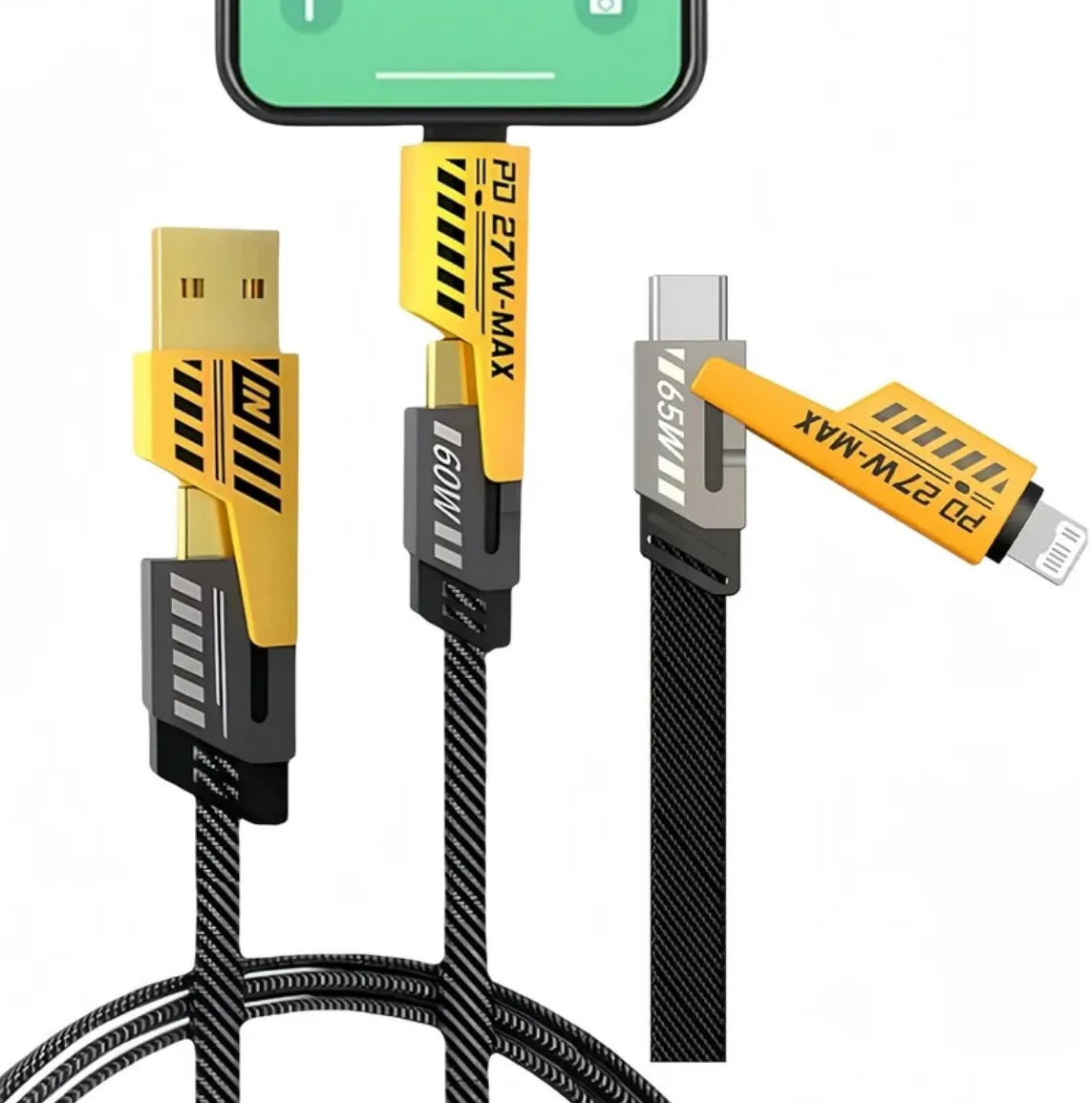 Cable de chargement 4en1 Ultra Rapid 65 +27 W Max