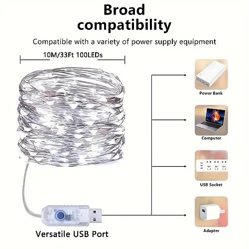 Guirlande Lumineuse USB Multicolore 100 LED -10Metres
