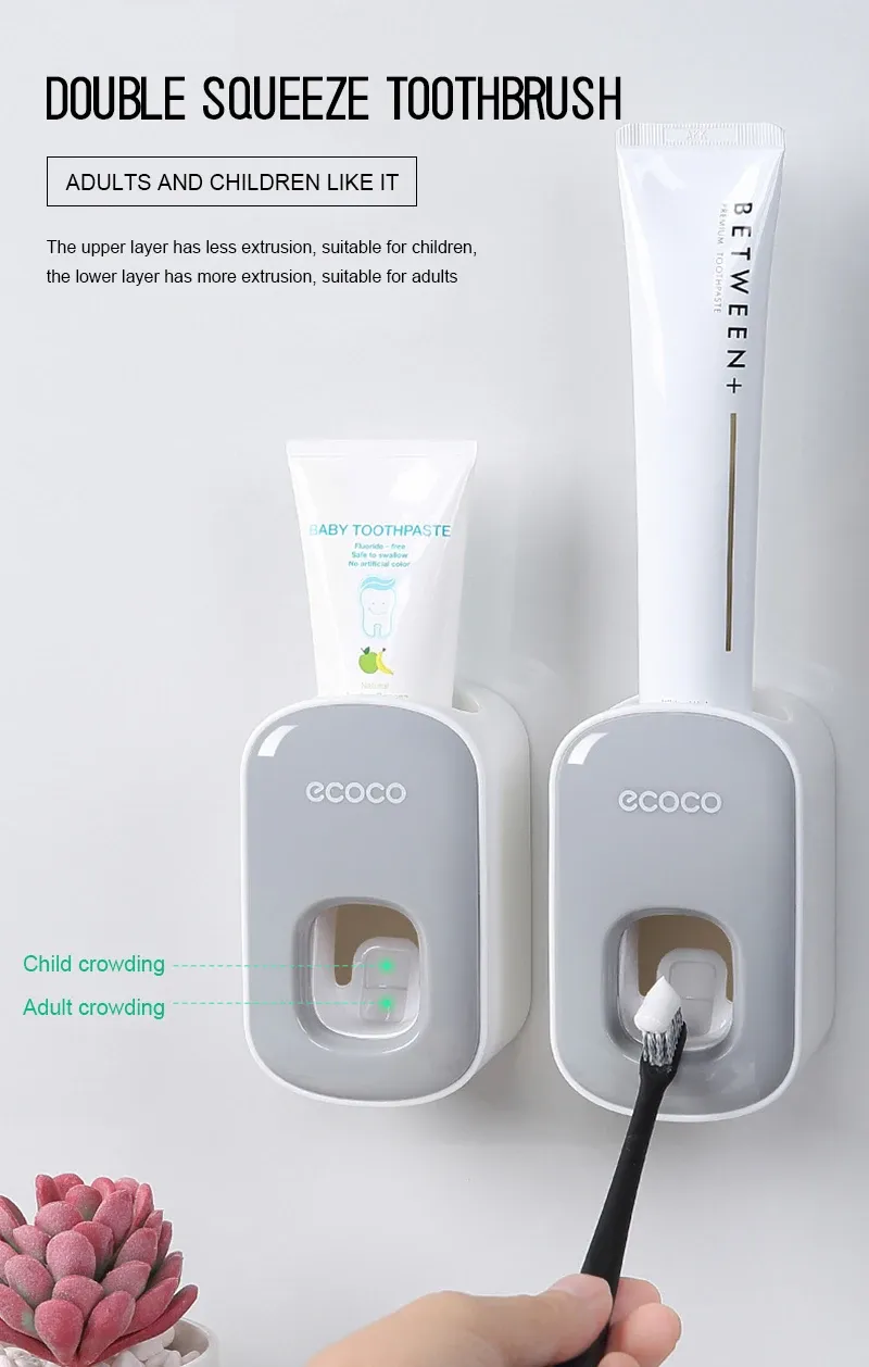 ECOCO Automatic Toothpaste Dispenser Squeezers Toothpaste