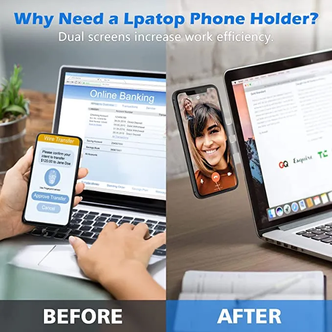 Support pliable de smartphone pour écran PC