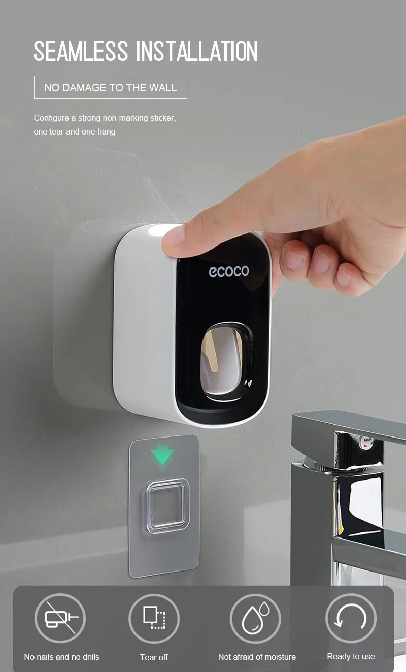 ECOCO Automatic Toothpaste Dispenser Squeezers Toothpaste