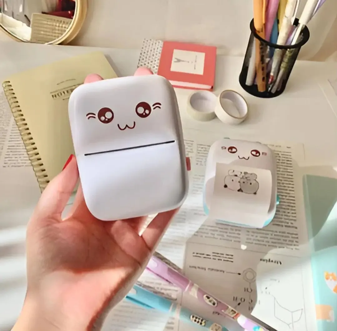 Portable Thermal Printer Bluetooth Mini Cat Pocket Printer (PINK)
