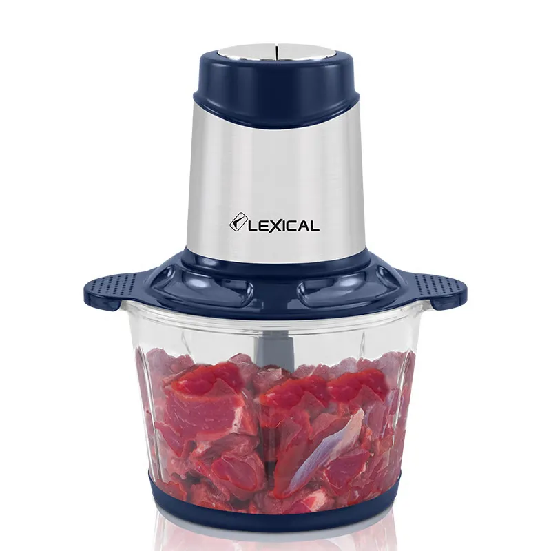 Hachoir électrique Lexical LCH-1916 Bleu – 3L - 400W - Bol Verre - 4 Lames Inox