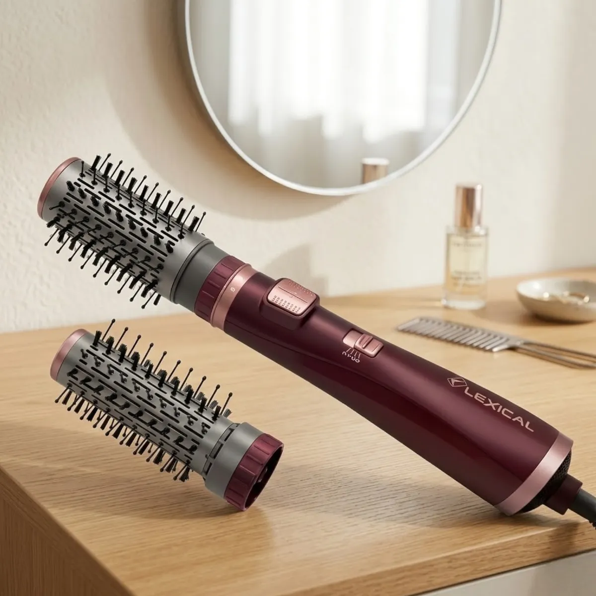 Brosse Soufflante Rotative 2 en 1 Lexical LAS-5220-4 - Rouge
