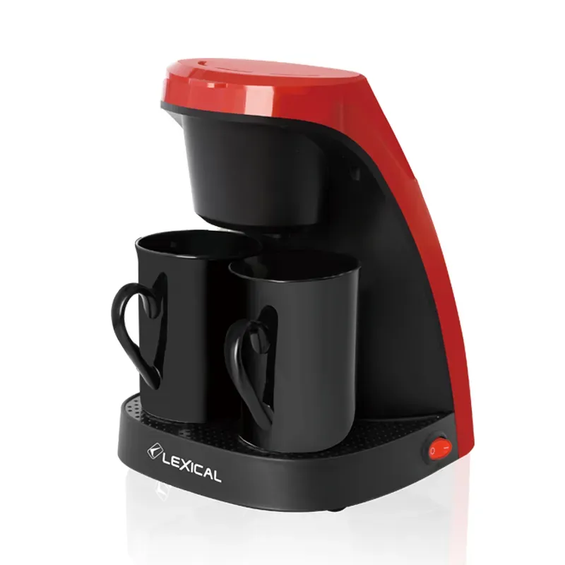 Machine a Café Lexical Avec 2 Tasses  LEM-0620 - 450Watts - Rouge