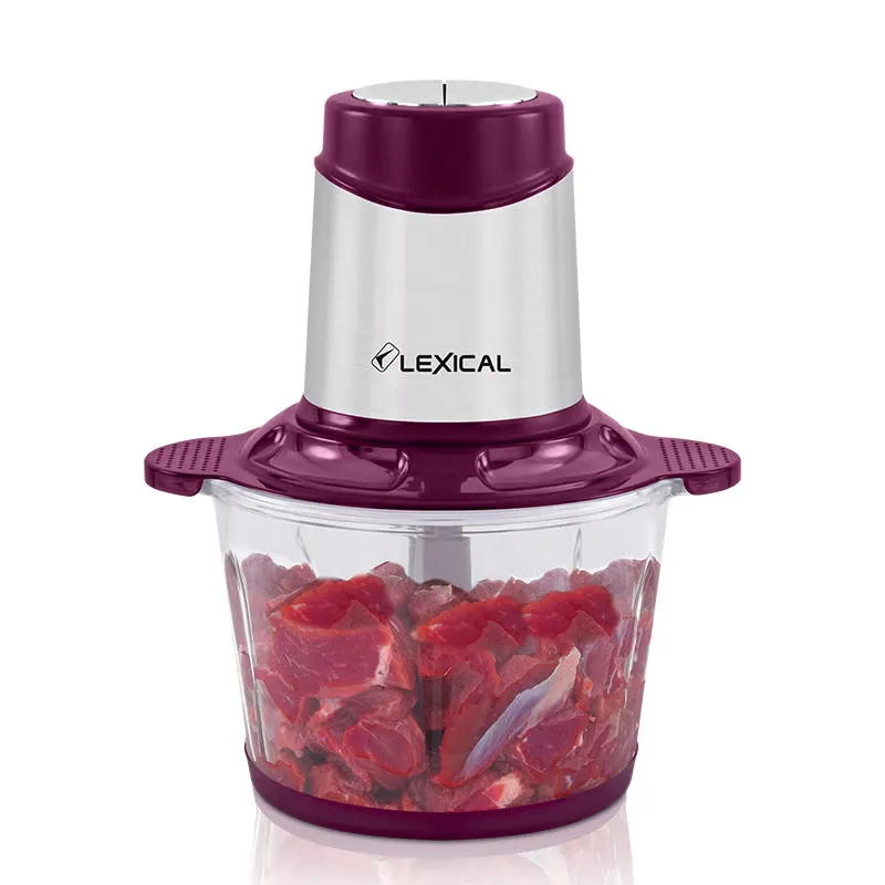 Hachoir électrique Lexical LCH-1916 Violet – 3L - 400W - Bol Verre - 4 Lames Inox