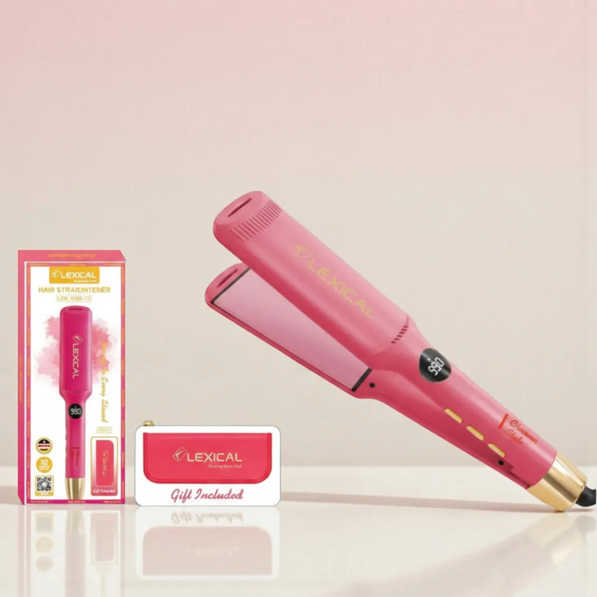 Plaque cheveux Lexical LHS-5383-1 - Rose - 990°F