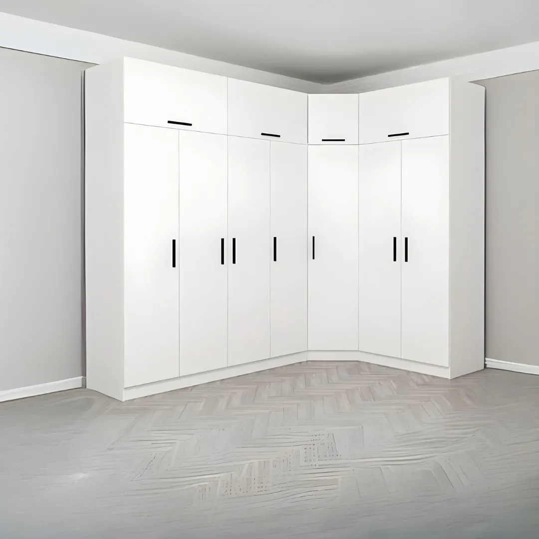 Dressing Penderie d'Angle Modulaire Blanc – Optimisation d'Espace