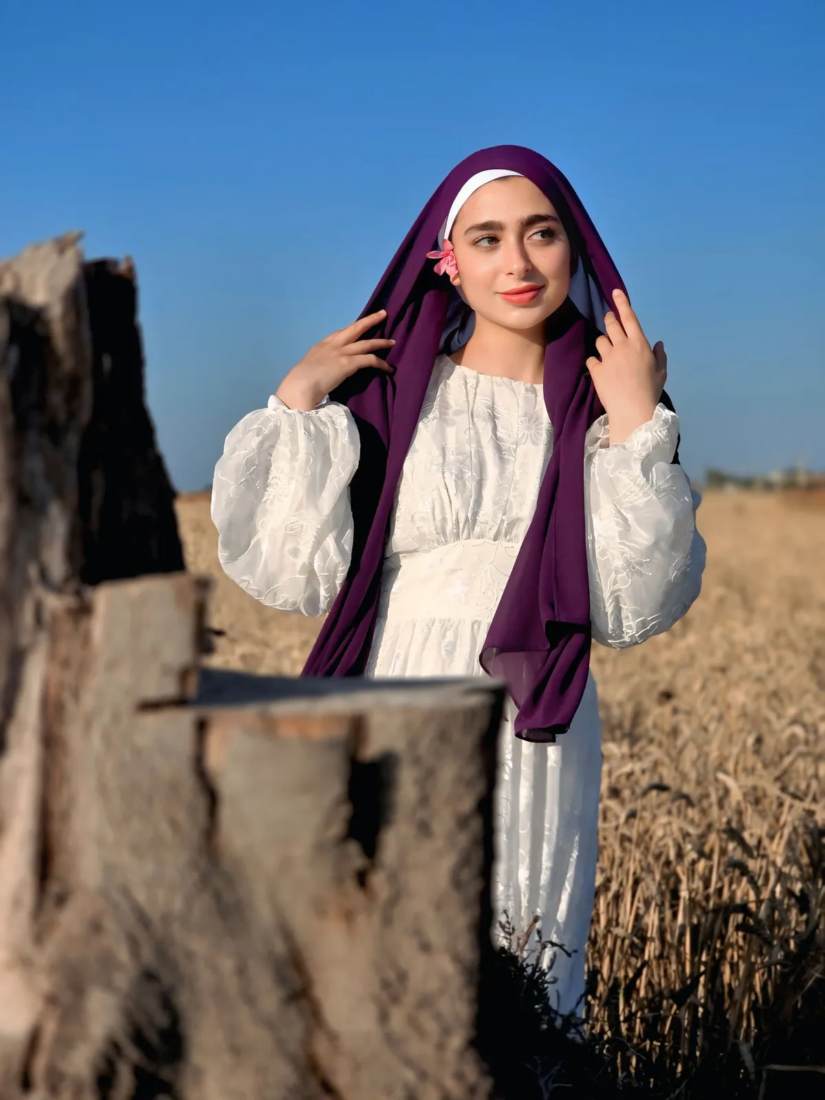 Hijeb Chiffon Mauve Blum Purple