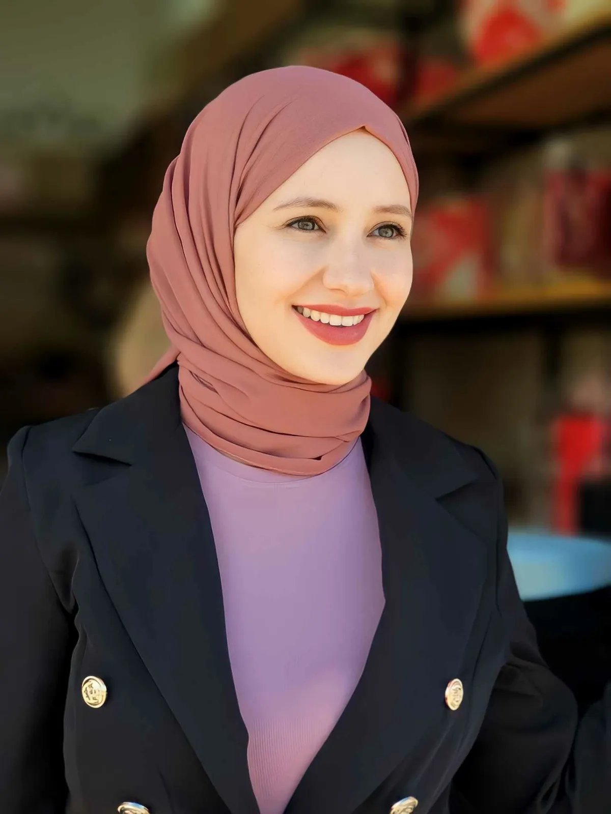 Hijeb Chiffon Marron rosé