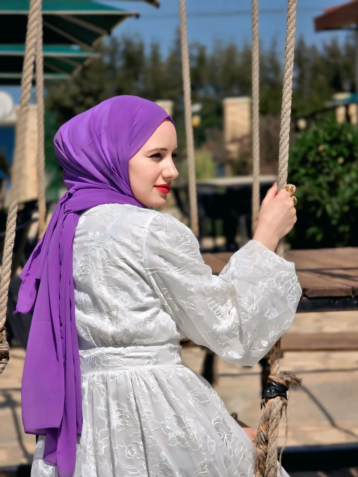 Hijeb Chiffon Mauve Lavande