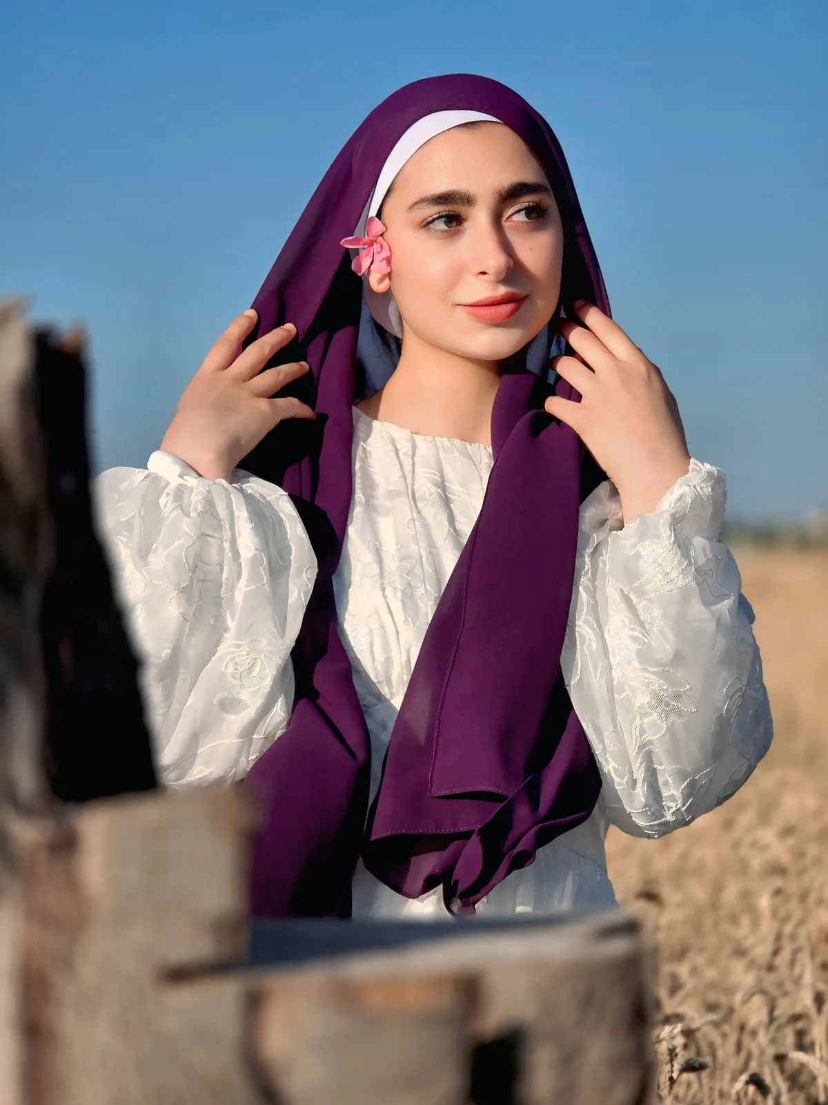 Hijeb Chiffon Mauve Blum Purple