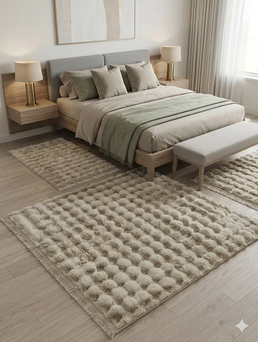 Zarbia Fourrure Lapin chambre a coucher  Beige