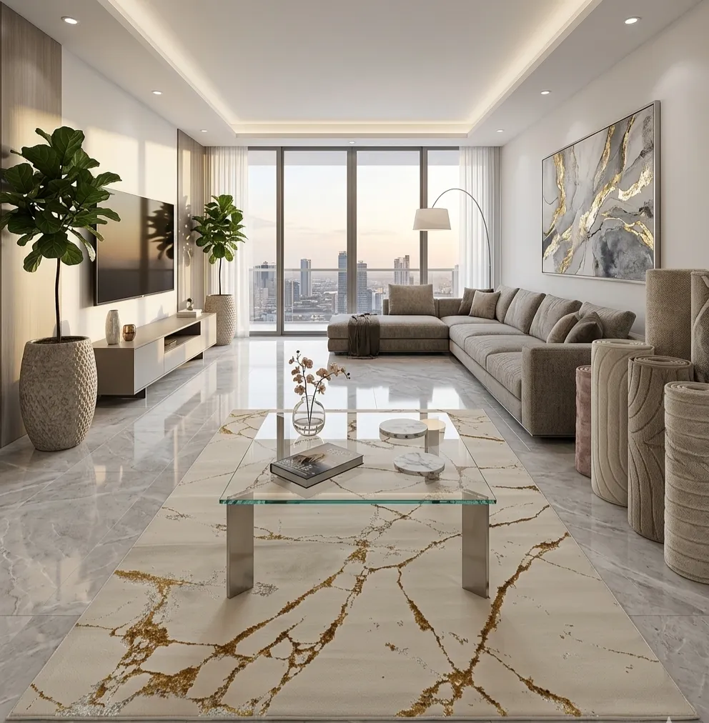 Zarbia Salon marbré la Fiesta  2.40m /3.50m  doré