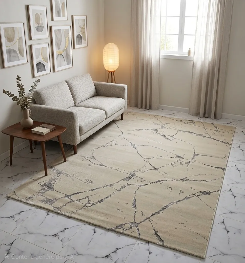 Zarbia Salon marbré la Fiesta 160/2.10m  gris