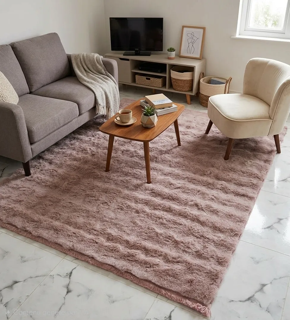 Zarbia Fourrure Lapin   Salon Rose 160/2.10m