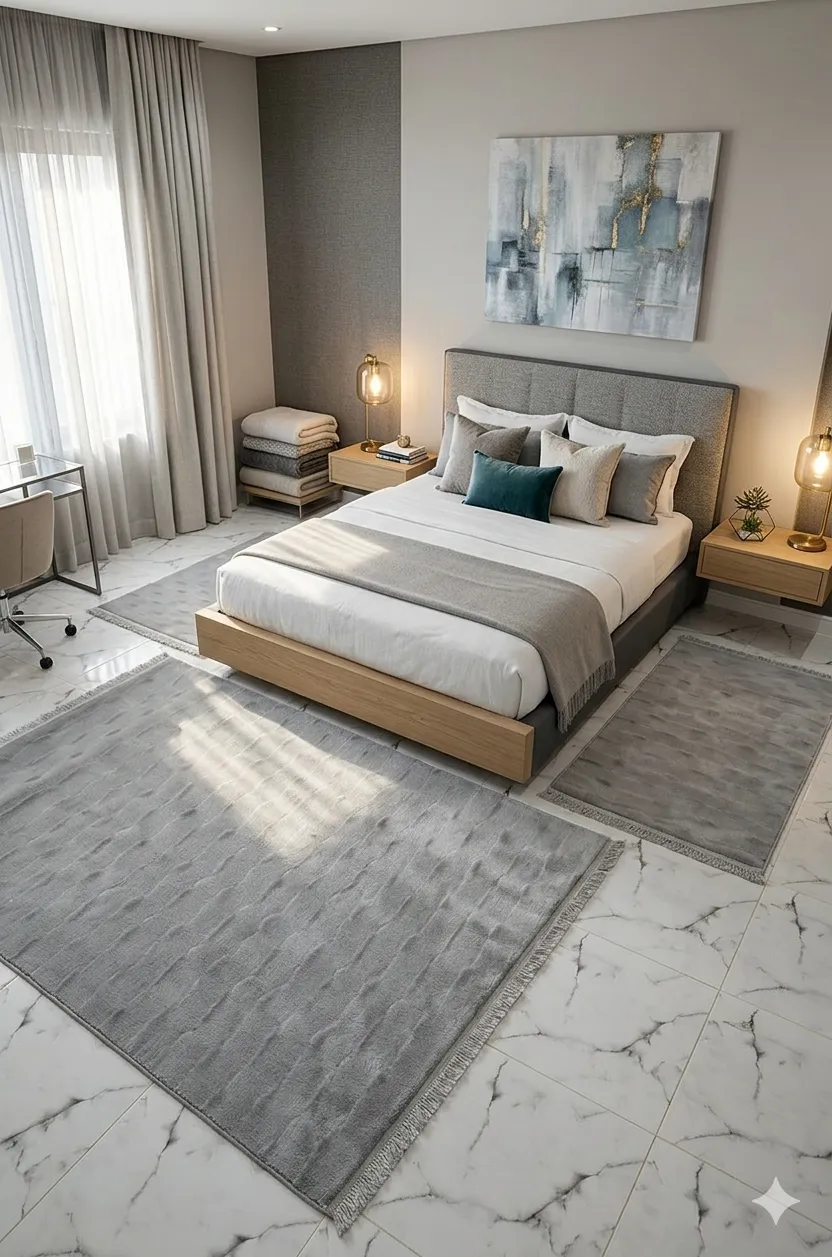 Zarbia Fourrure  Lapin chambre a coucher  Gris