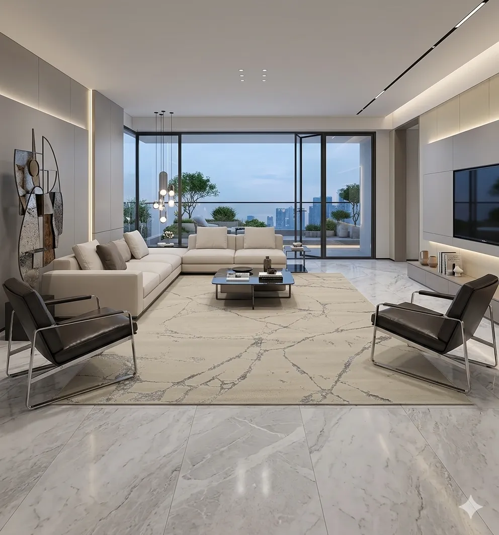 Zarbia Salon marbré la Fiesta  2 /2.60m  Gris