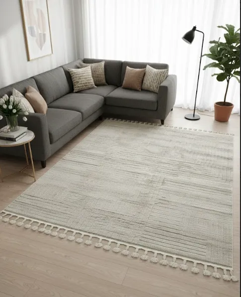 zarbia la fiesta Beige Uni Texturé 200/260