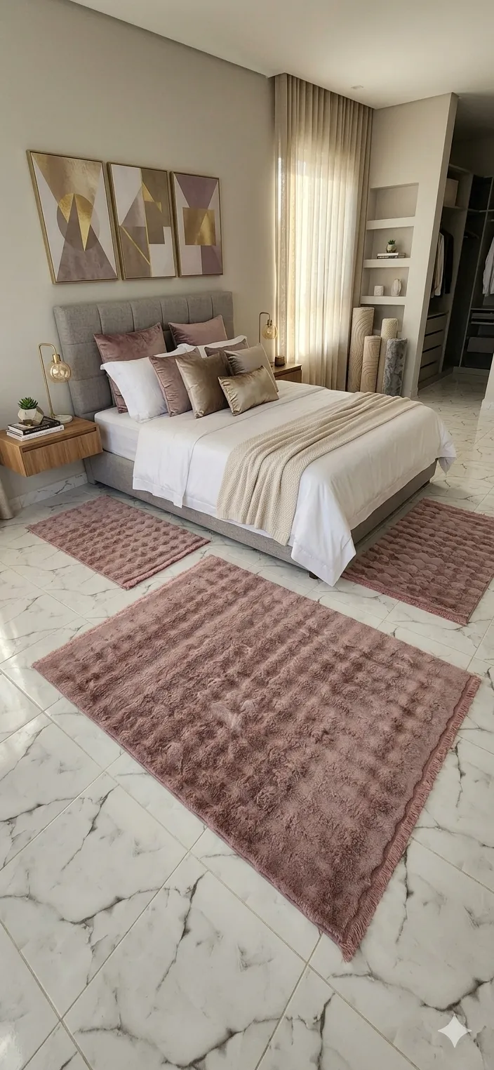 Zarbia Fourrure  Lapin chambre a coucher  Rose