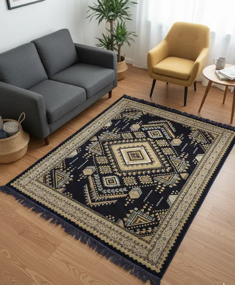 Margoum traditionnel 2M/3M bleu et  dore