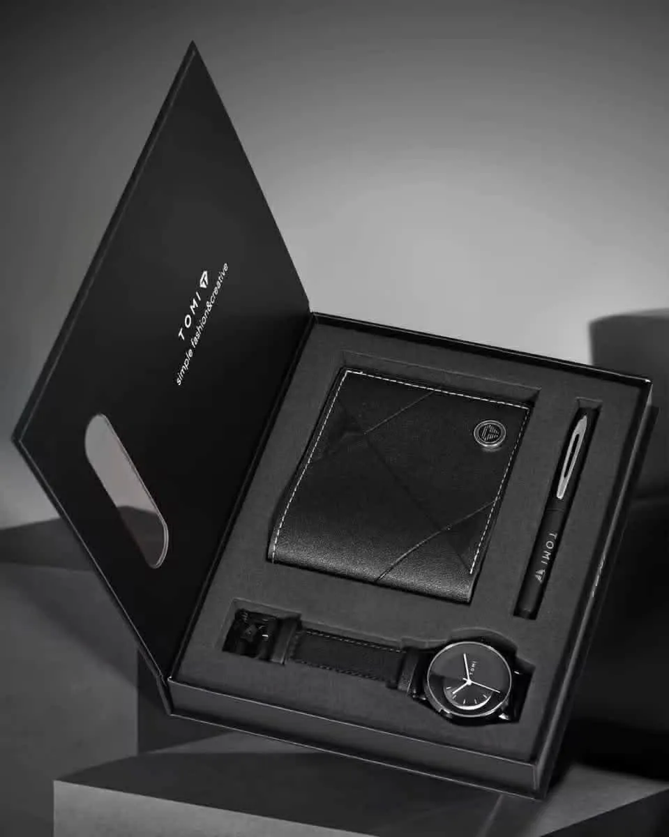 Coffret Cadeau Homme – Montre, Portefeuille & Stylo TOMI
