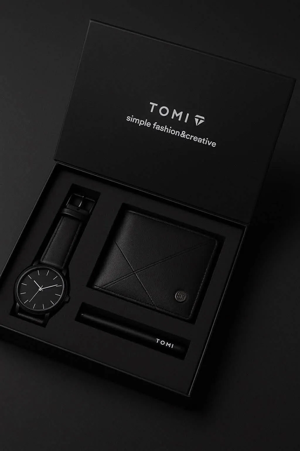 Coffret Cadeau Homme – Montre, Portefeuille & Stylo TOMI