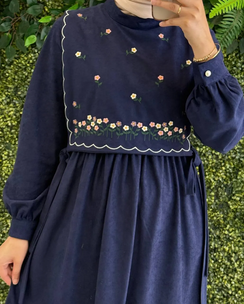 Robe faux daim bleu marine