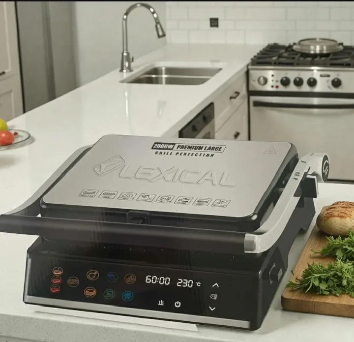 Grill & Machine à Sandwich Lexical LSM-2585 – 2000W - Plaques Granite & Écran LED
