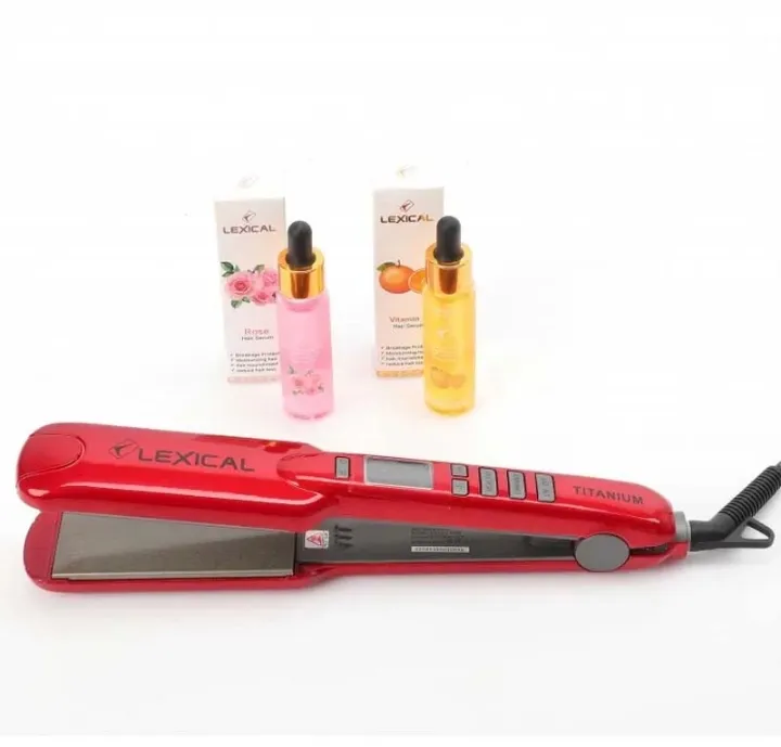 Plaque Cheveux Lexical LHS5380 + 2 Huiles De Soin Capillaire - Rouge