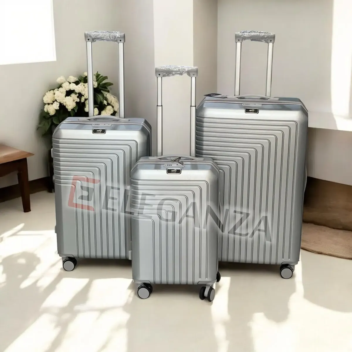 Série de 3 valises incassables ABM - Gris