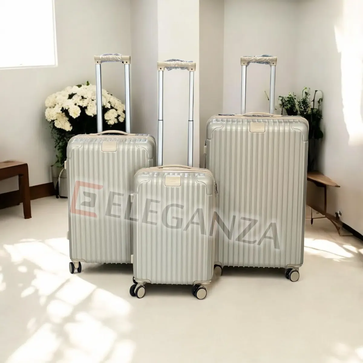 Série de 3 valises incassables ABM - Beige