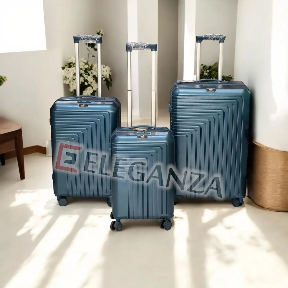 Série de 3 valises incassables ABM - Bleu Marine