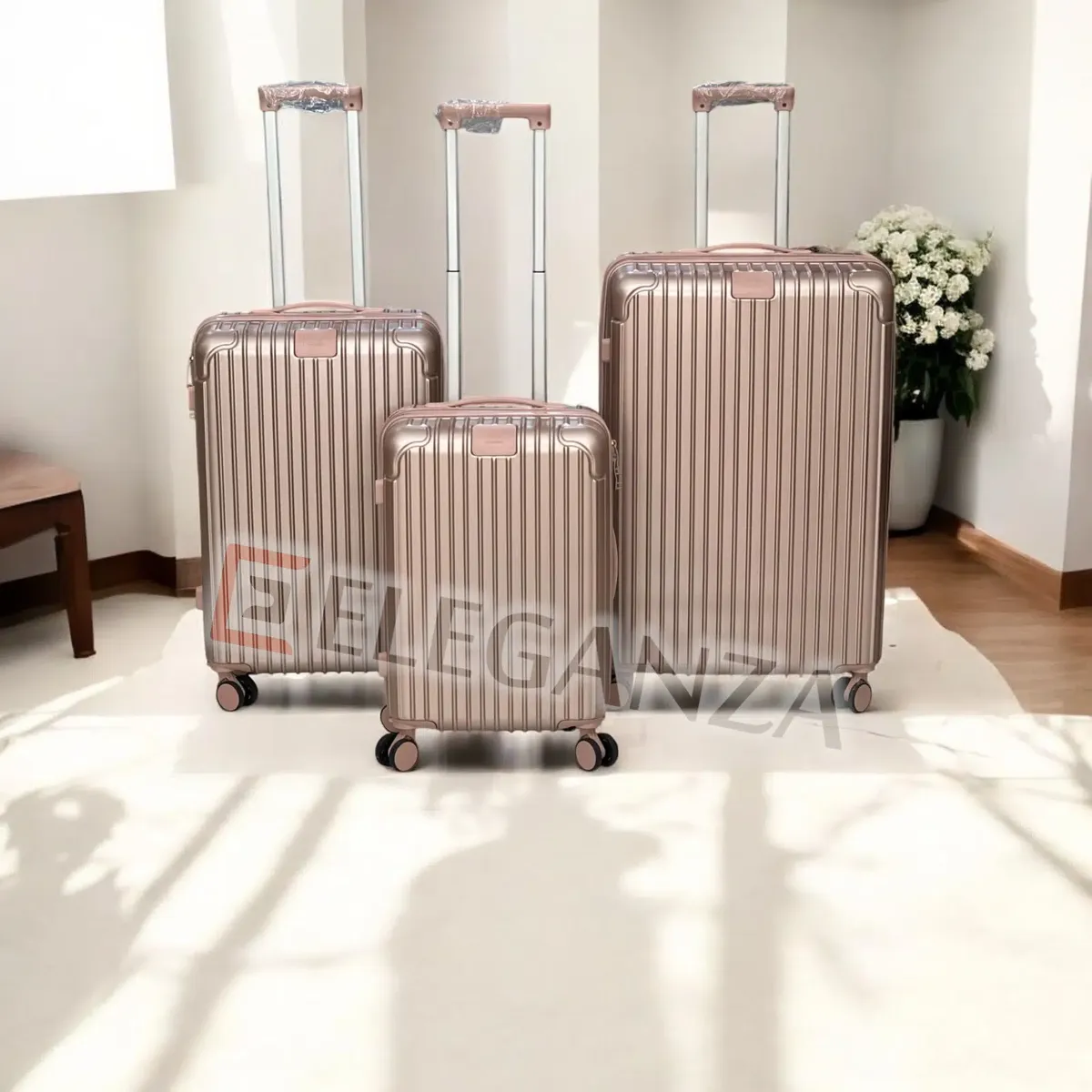 Série de 3 valises incassables ABM - Rose