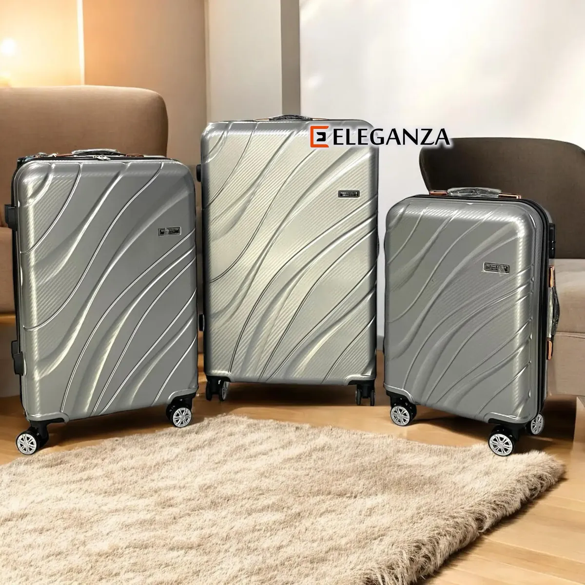 Série de 3 valises incassables - Gris